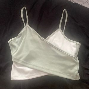 Light Green and White Tank Top